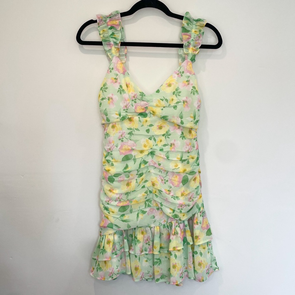 Elodie Nordstrom Spring Floral Ruched Sleeveless Mini Dress